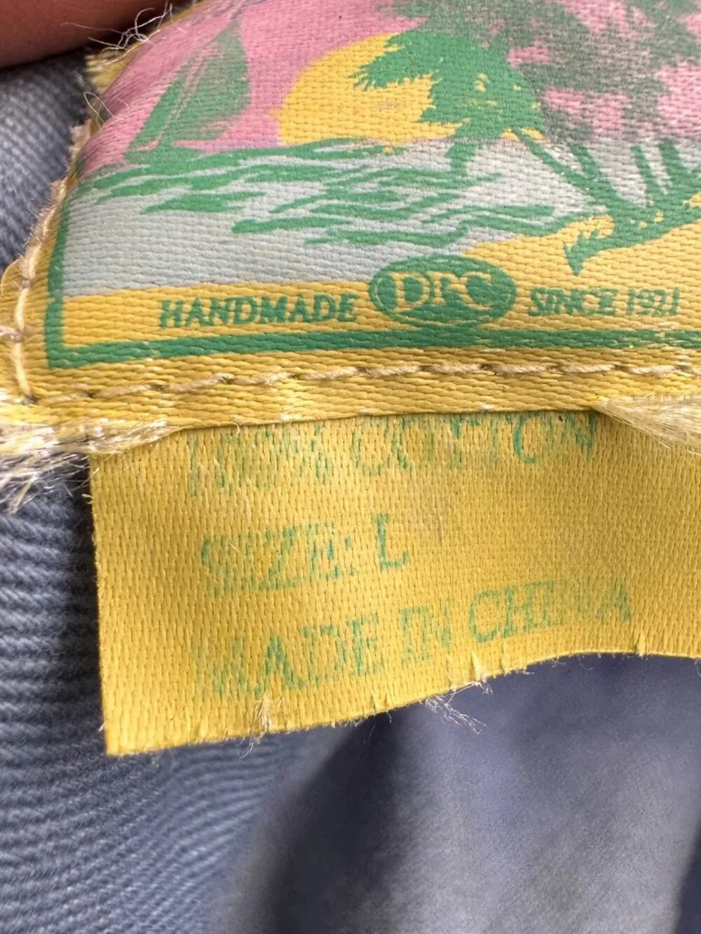Vintage Tropical Trends DPC Reversible Sun Hat Bucket Cap Blue L Chin Strap